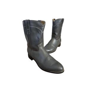Diamond J vtg roper western boots grey pull on round toe cowboy mens 12